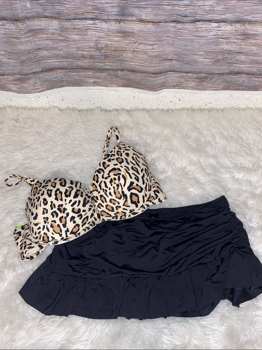 A.n.a A New Approach Black Ruffle Swim Skirt Full Bottom